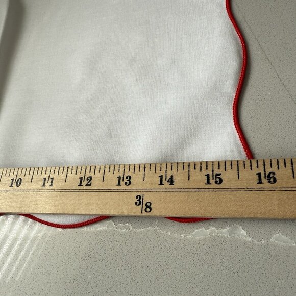 Vintage Oval Tablecloth 9 Napkins Scalloped Cross-Stitched Christmas Holiday - Picture 14 of 16